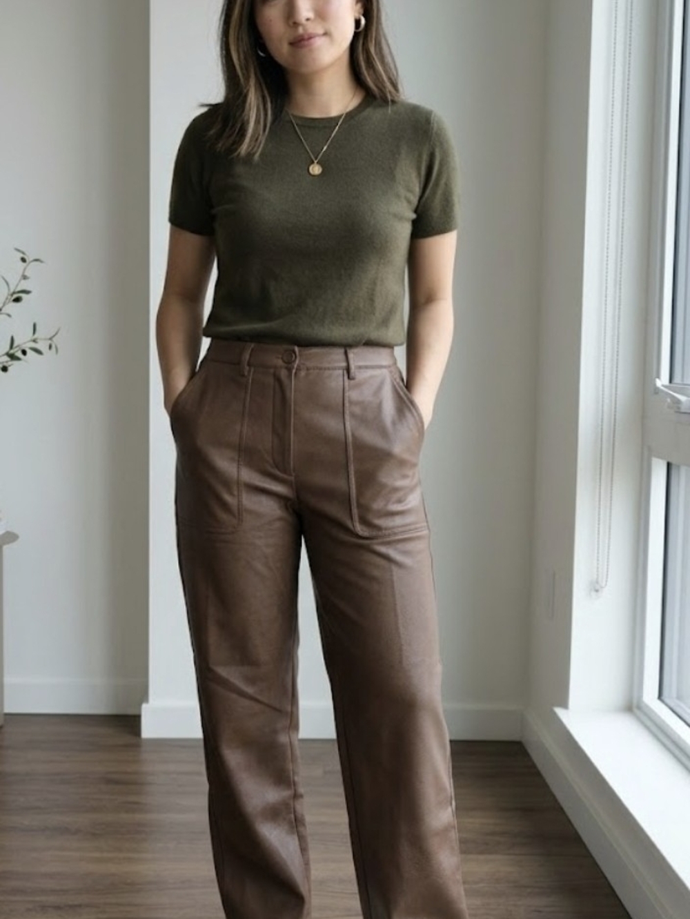 Wilfred Brown Straight-Leg Patch-Pocket Chinos